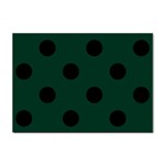 Polka Dots - Black on Deep Green Sticker A4 (100 pack)