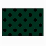 Polka Dots - Black on Deep Green Postcard 4 x 6  (Pkg of 10)