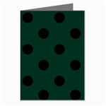 Polka Dots - Black on Deep Green Greeting Cards (Pkg of 8)