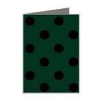 Polka Dots - Black on Deep Green Mini Greeting Card
