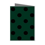 Polka Dots - Black on Deep Green Mini Greeting Cards (Pkg of 8)