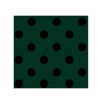 Polka Dots - Black on Deep Green Greeting Card 5  x 7 