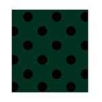 Polka Dots - Black on Deep Green Greeting Card 4.5  x 6 
