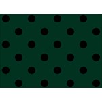 Polka Dots - Black on Deep Green Birthday Cake 3D Greeting Card (7x5)