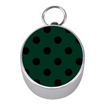 Polka Dots - Black on Deep Green Silver Compass (Mini)
