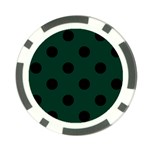 Polka Dots - Black on Deep Green Poker Chip Card Guard