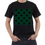 Polka Dots - Black on Deep Green Men s T-Shirt (Black)