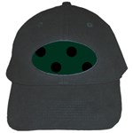 Polka Dots - Black on Deep Green Black Cap