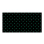 Polka Dots - Deep Green on Black Satin Wrap