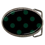 Polka Dots - Deep Green on Black Belt Buckle