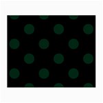 Polka Dots - Deep Green on Black Small Glasses Cloth (2 Sides)