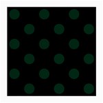 Polka Dots - Deep Green on Black Medium Glasses Cloth (2 Sides)