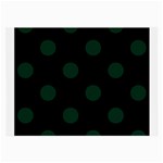 Polka Dots - Deep Green on Black Large Glasses Cloth (2 Sides)