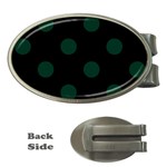 Polka Dots - Deep Green on Black Money Clip (Oval)