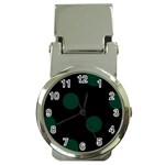 Polka Dots - Deep Green on Black Money Clip Watch