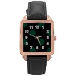 Polka Dots - Deep Green on Black Rose Gold Leather Watch