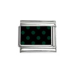 Polka Dots - Deep Green on Black Italian Charm (9mm)