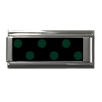 Polka Dots - Deep Green on Black Superlink Italian Charm (9mm)
