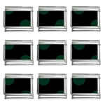 Polka Dots - Deep Green on Black 9mm Italian Charm (9 pack)