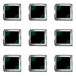Polka Dots - Deep Green on Black Mega Link Italian Charm (9 pack)