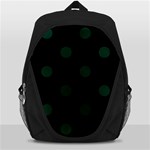 Polka Dots - Deep Green on Black Backpack Bag