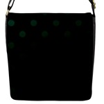 Polka Dots - Deep Green on Black Flap Closure Messenger Bag (S)