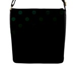 Polka Dots - Deep Green on Black Flap Closure Messenger Bag (L)