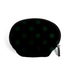 Polka Dots - Deep Green on Black Accessory Pouch (Small)
