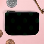 Polka Dots - Deep Green on Black Mini Coin Purse