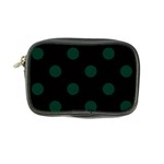 Polka Dots - Deep Green on Black Coin Purse