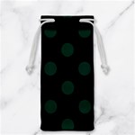 Polka Dots - Deep Green on Black Jewelry Bag