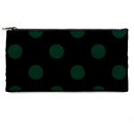 Polka Dots - Deep Green on Black Pencil Case