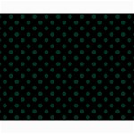 Polka Dots - Deep Green on Black Collage 11  x 14 