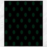 Polka Dots - Deep Green on Black Canvas 8  x 10 