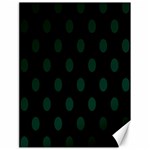 Polka Dots - Deep Green on Black Canvas 18  x 24 