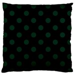 Polka Dots - Deep Green on Black Standard Flano Cushion Case (Two Sides)