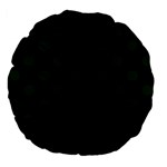 Polka Dots - Deep Green on Black Large 18  Premium Flano Round Cushion