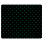Polka Dots - Deep Green on Black Double Sided Flano Blanket (Small)