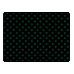 Polka Dots - Deep Green on Black Double Sided Fleece Blanket (Small) (Two Sides)
