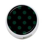 Polka Dots - Deep Green on Black 4-Port USB Hub (Two Sides)