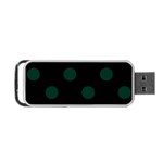 Polka Dots - Deep Green on Black Portable USB Flash (One Side)