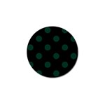 Polka Dots - Deep Green on Black Golf Ball Marker (4 pack)