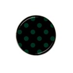 Polka Dots - Deep Green on Black Hat Clip Ball Marker (10 pack)