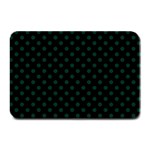 Polka Dots - Deep Green on Black Plate Mat