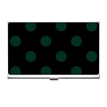 Polka Dots - Deep Green on Black Business Card Holder