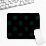 Polka Dots - Deep Green on Black Small Mousepad