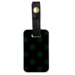 Polka Dots - Deep Green on Black Luggage Tag (One Side)