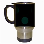 Polka Dots - Deep Green on Black Travel Mug (Black)