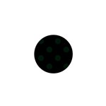 Polka Dots - Deep Green on Black 1  Mini Button