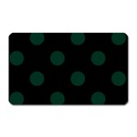 Polka Dots - Deep Green on Black Magnet (Rectangular)